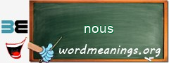 WordMeaning blackboard for nous